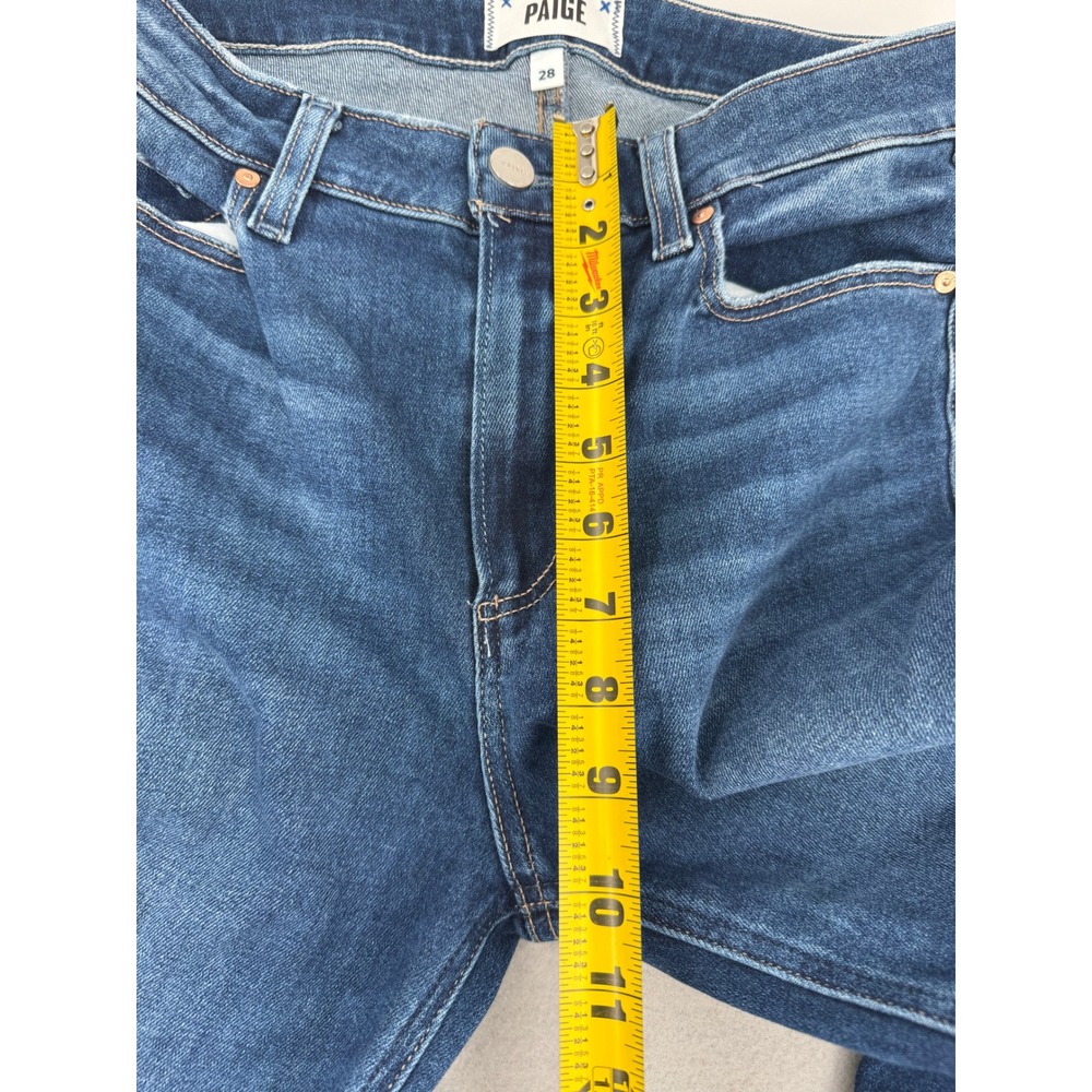 Paige Cindy High Rise Straight Leg Jeans Womens 28 (29x28) Blue Stretch Denim - Picture 8 of 10